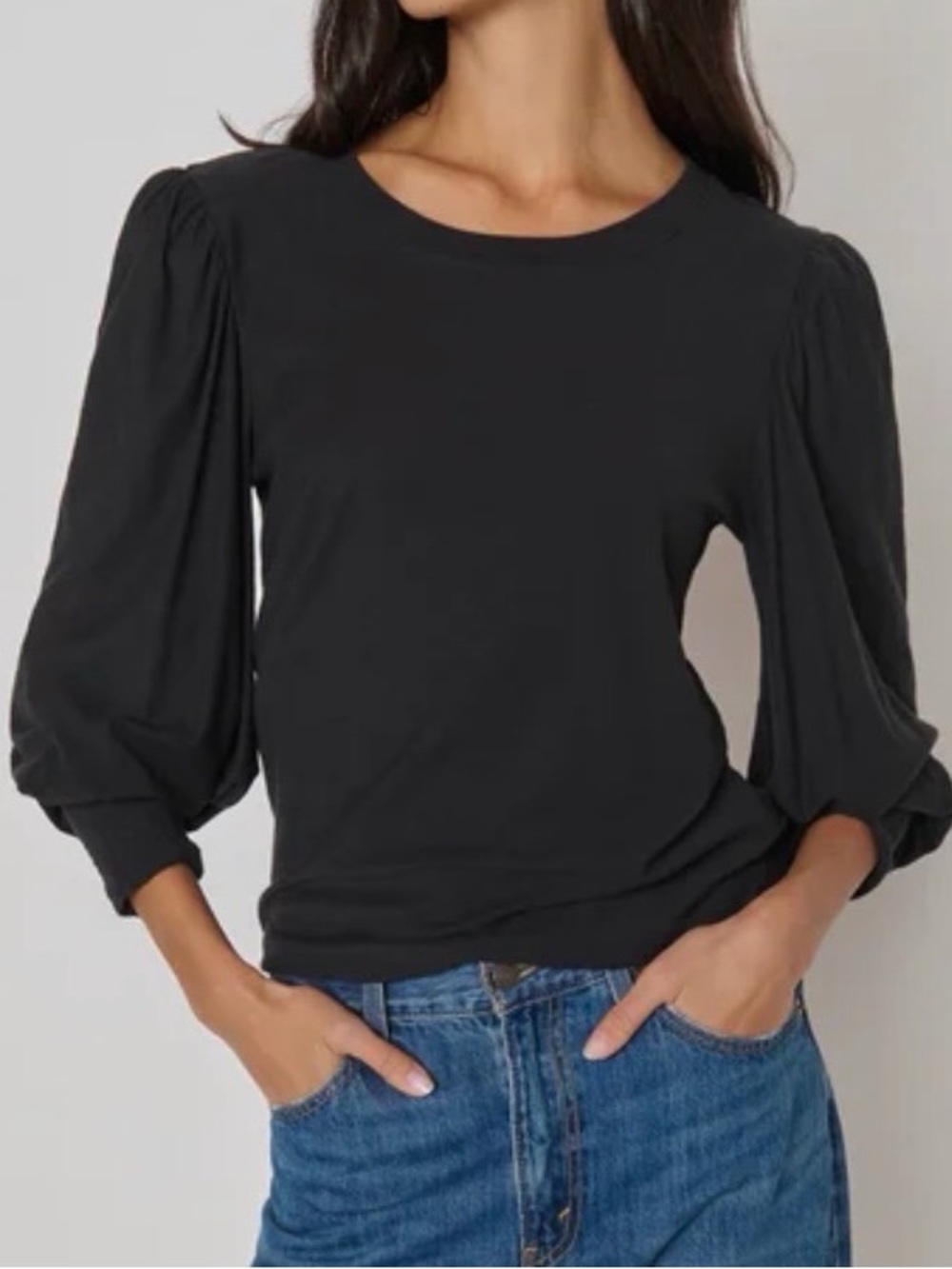 Nation LTD Loren Smocked Cuff Puff Sleeve Top Size Medium